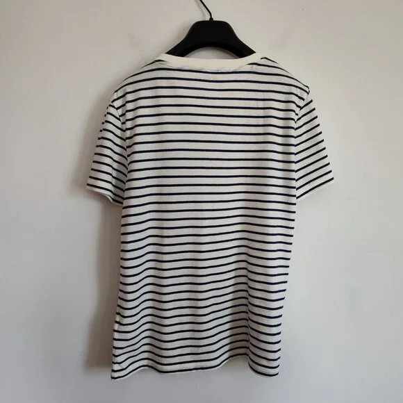 Ladies SZ M J Crew Nvy/Wh Stripe "Vintage Jersey" - Picture 2 of 2